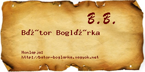 Bátor Boglárka névjegykártya